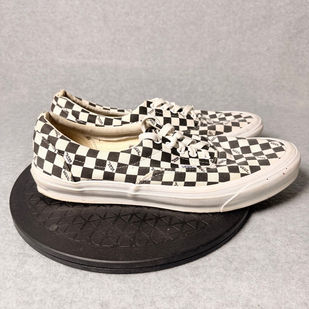 Vans Era Vault LX Checkerboard Logo Black White Skate Shoes Mens 13 721356